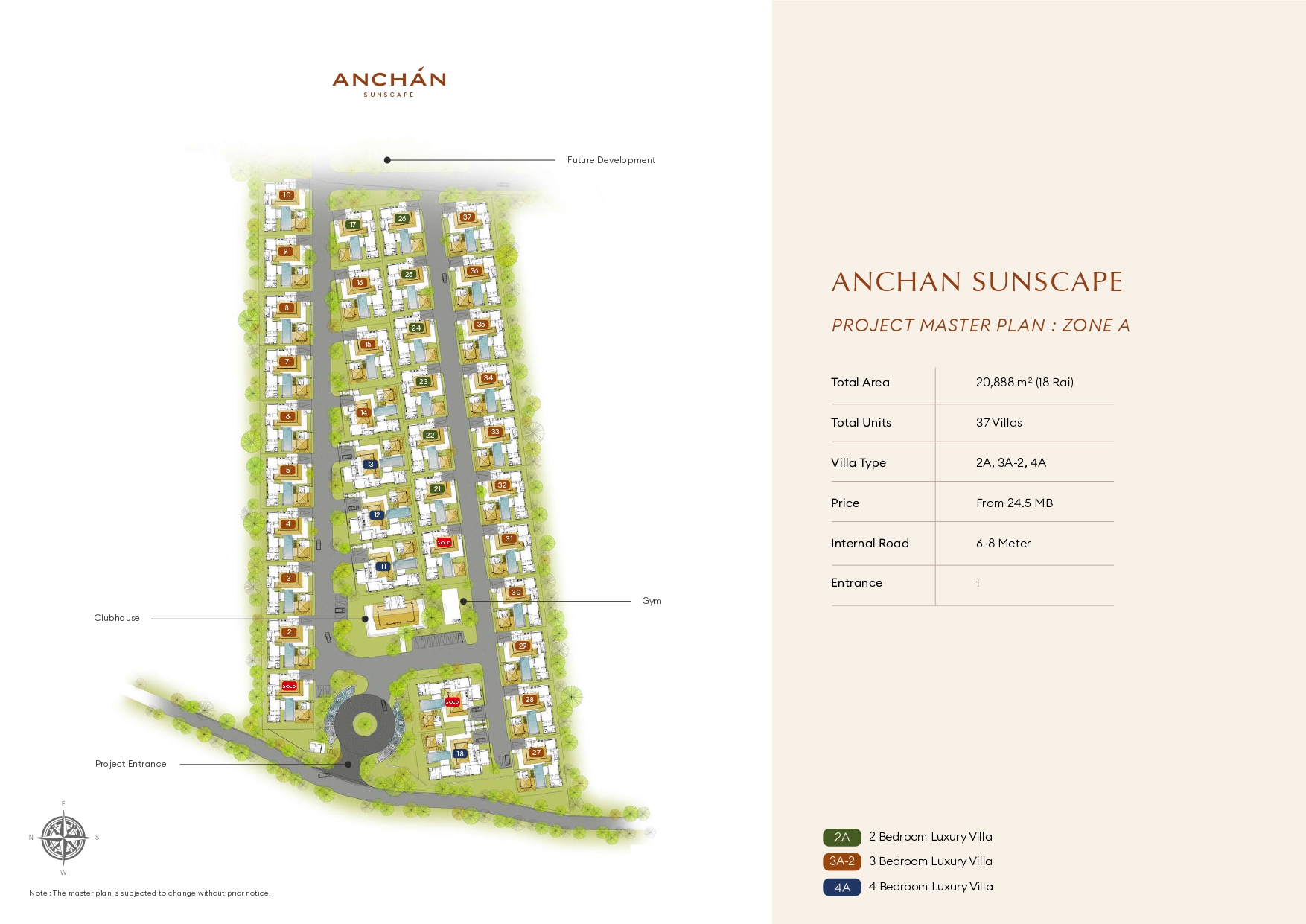 Престижная вилла с 4 спальнями и бассейном: Тип 4А в Anchan Sunscape