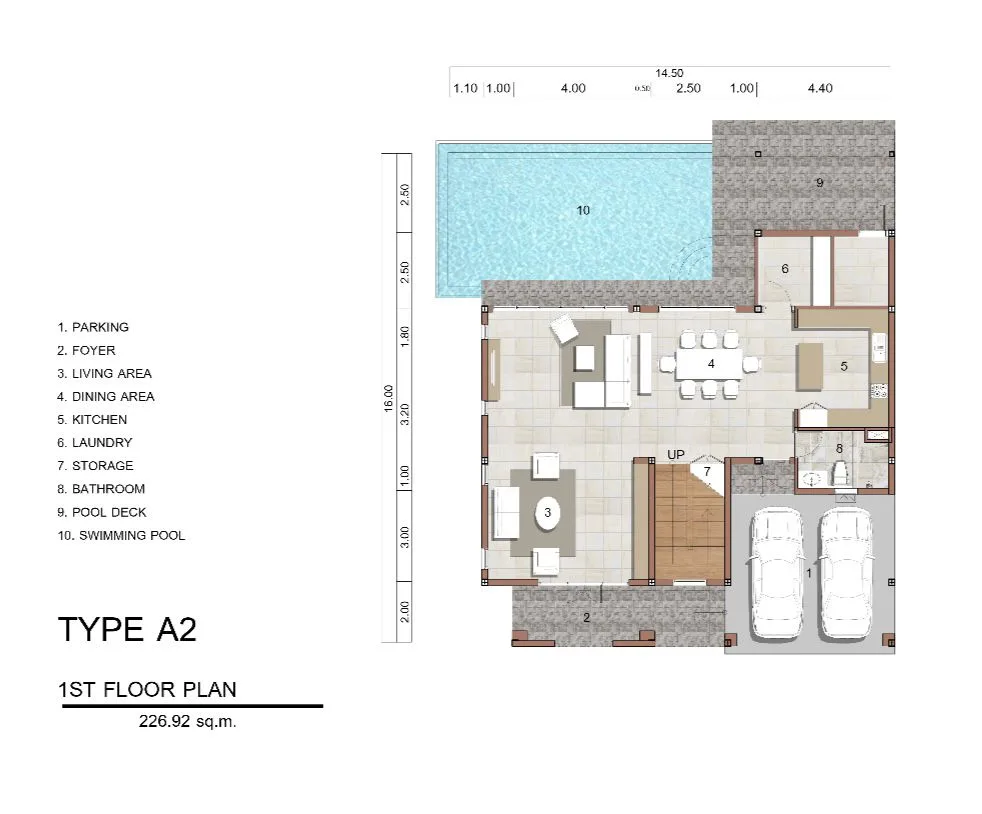 3-bedroom villa, 370 sqm