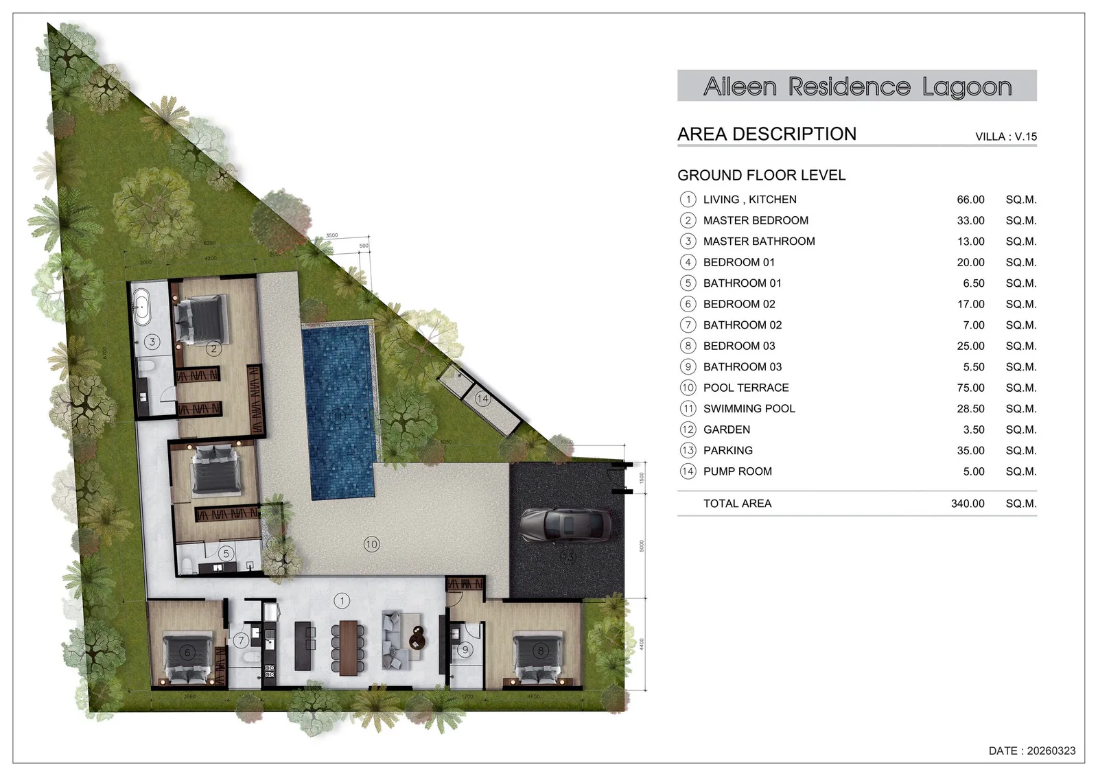 4-bedroom townhouse, 260 sqm