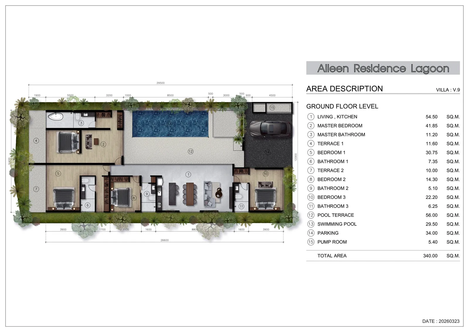 4-bedroom townhouse, 260 sqm