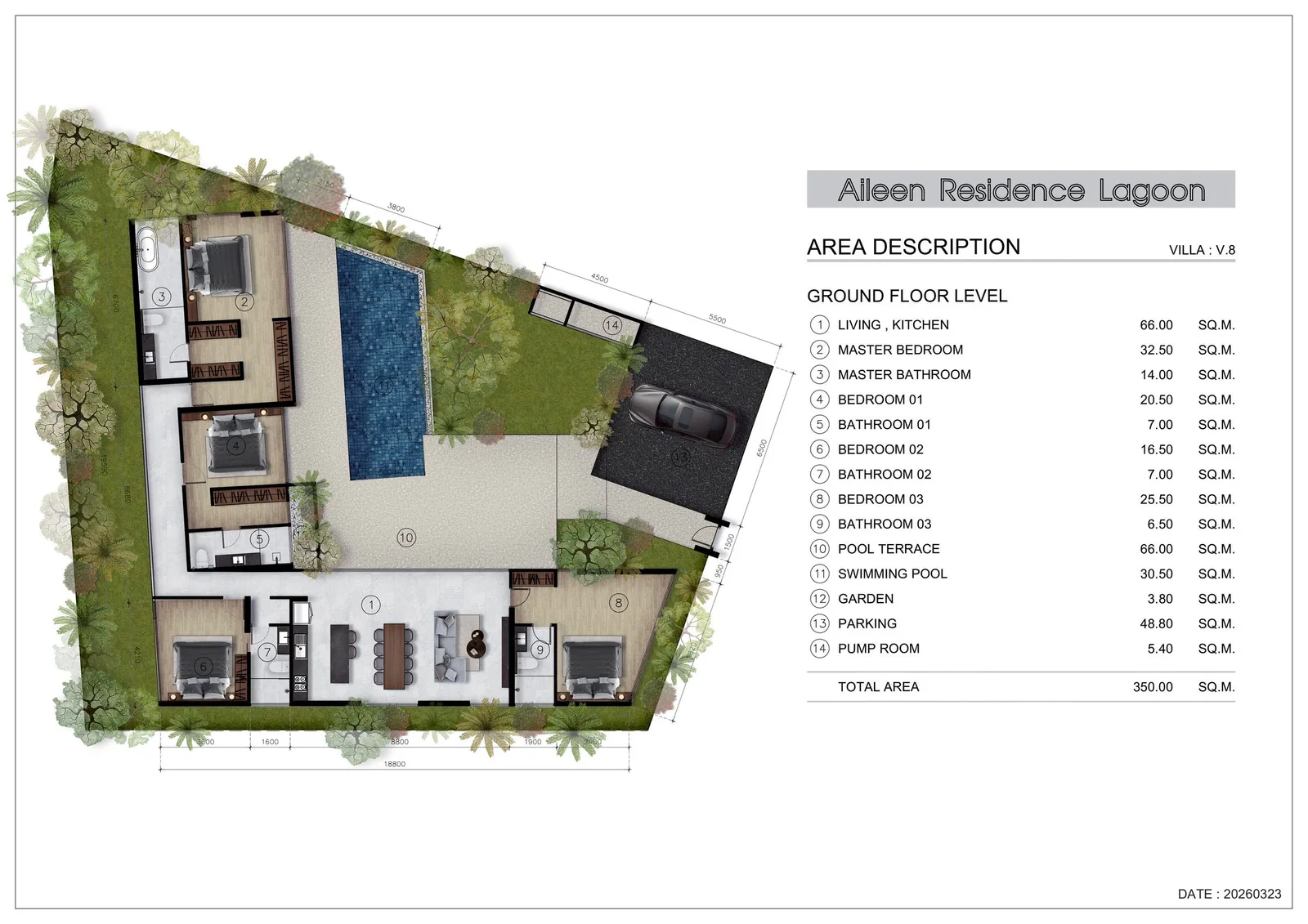 4-bedroom townhouse, 260 sqm