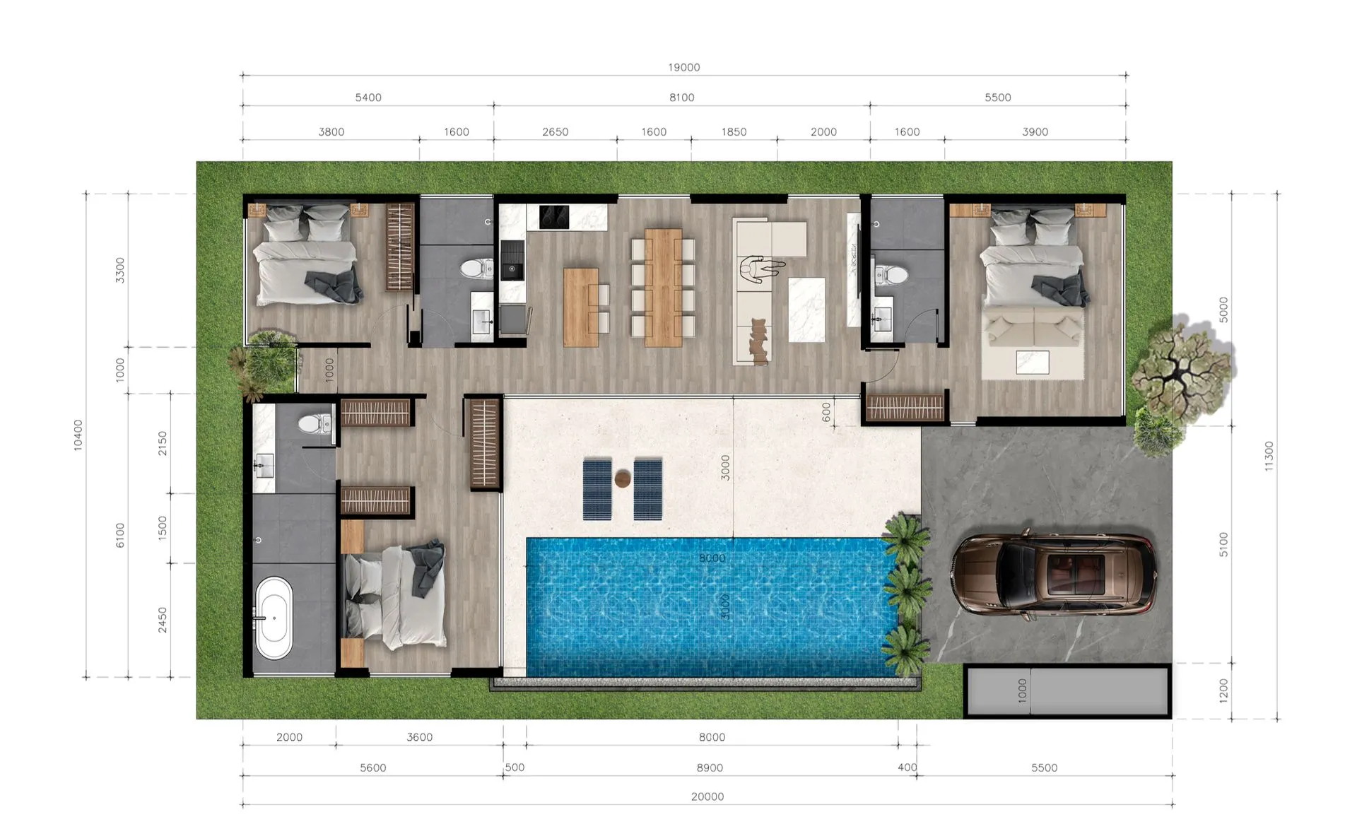 2-bedroom villa, 252 sqm