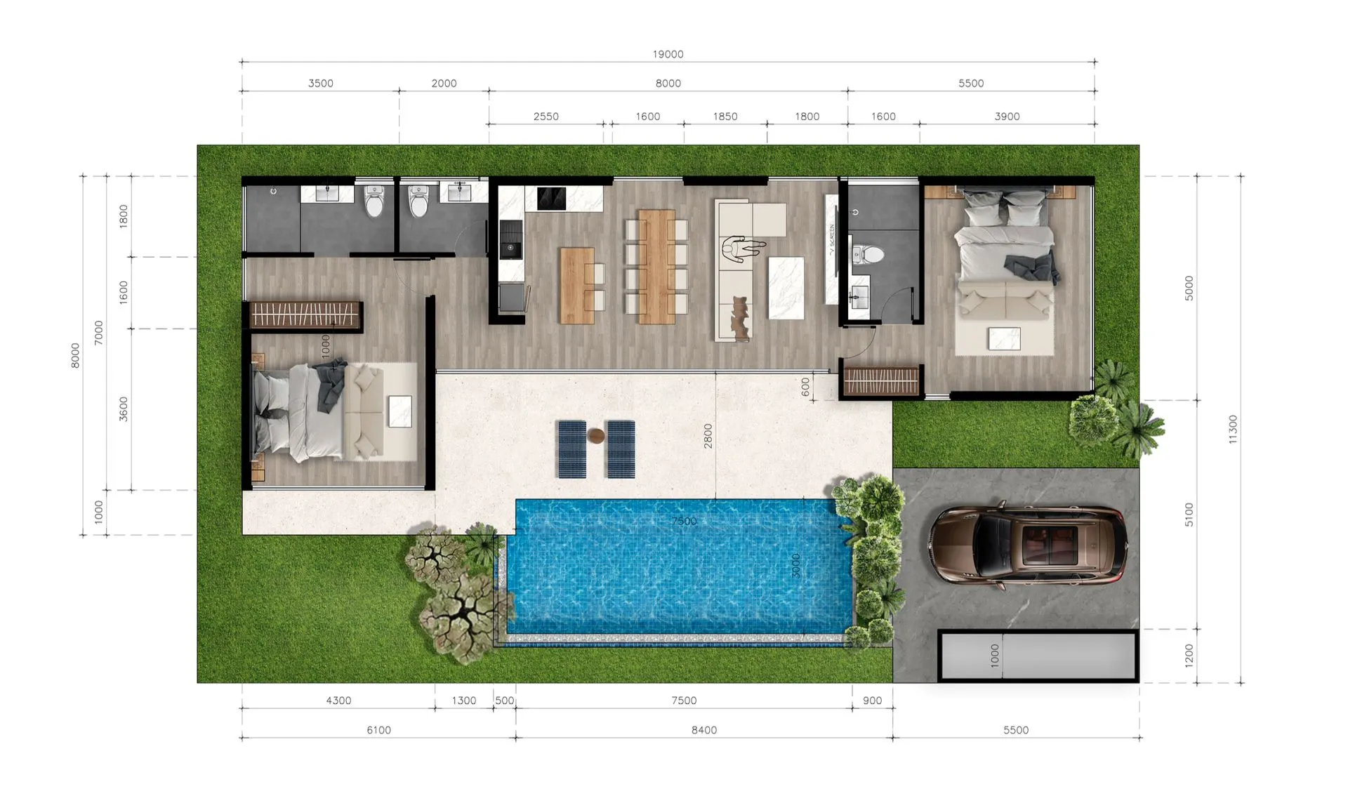 2-bedroom villa, 252 sqm