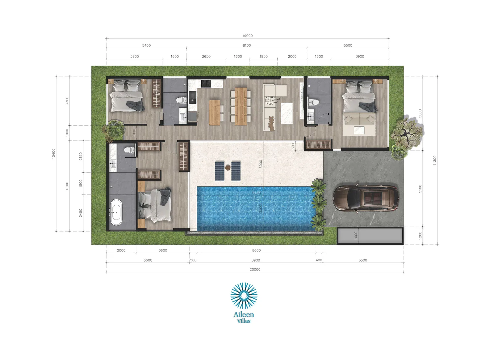 3-bedroom villa, 252 sqm