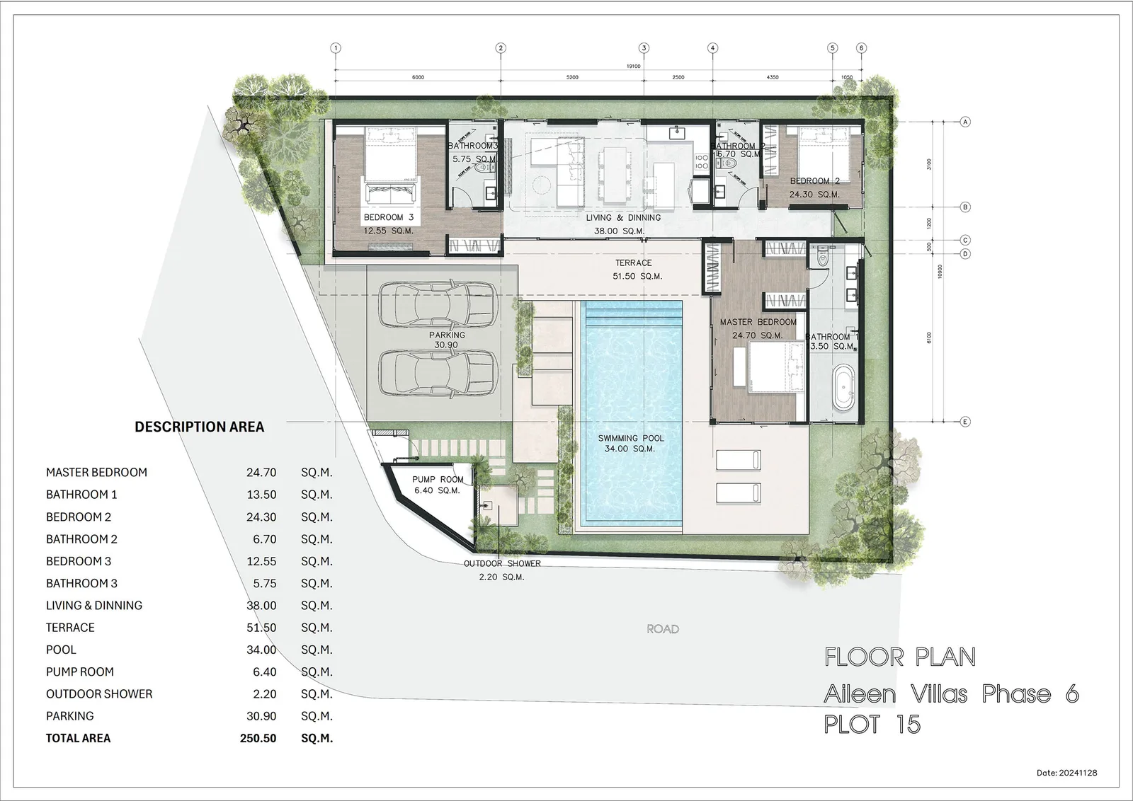 3-bedroom villa, 252 sqm