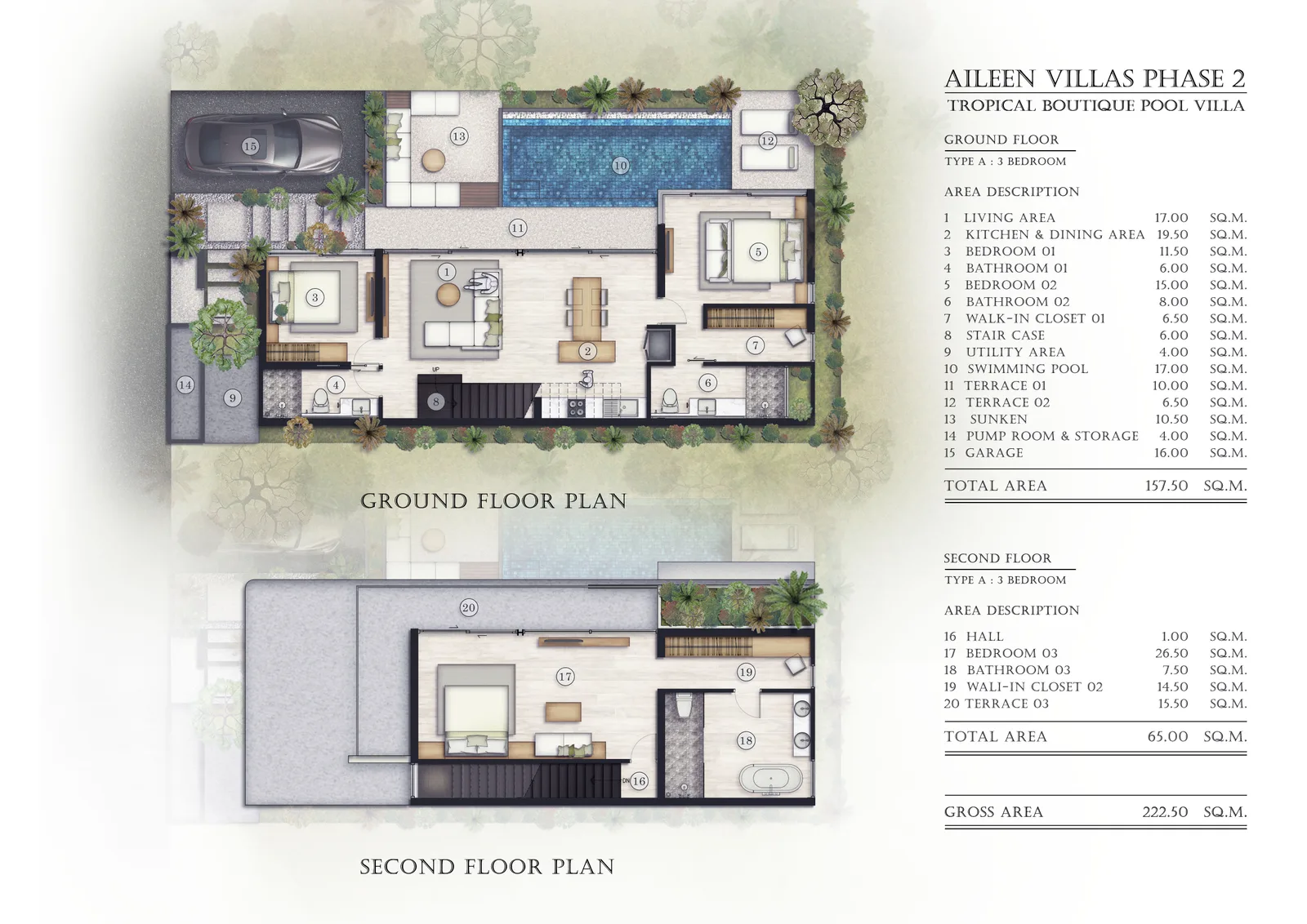 3-bedroom villa, 288 sqm