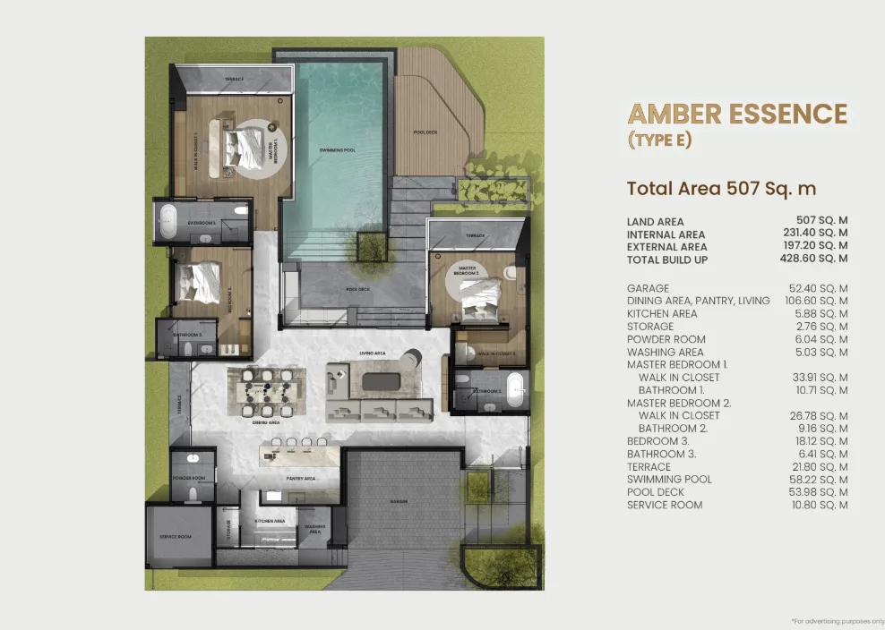 3-bedroom villa, 429 sqm