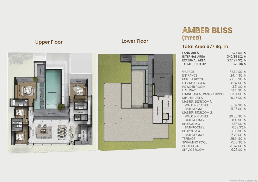 4-bedroom villa, 516 sqm