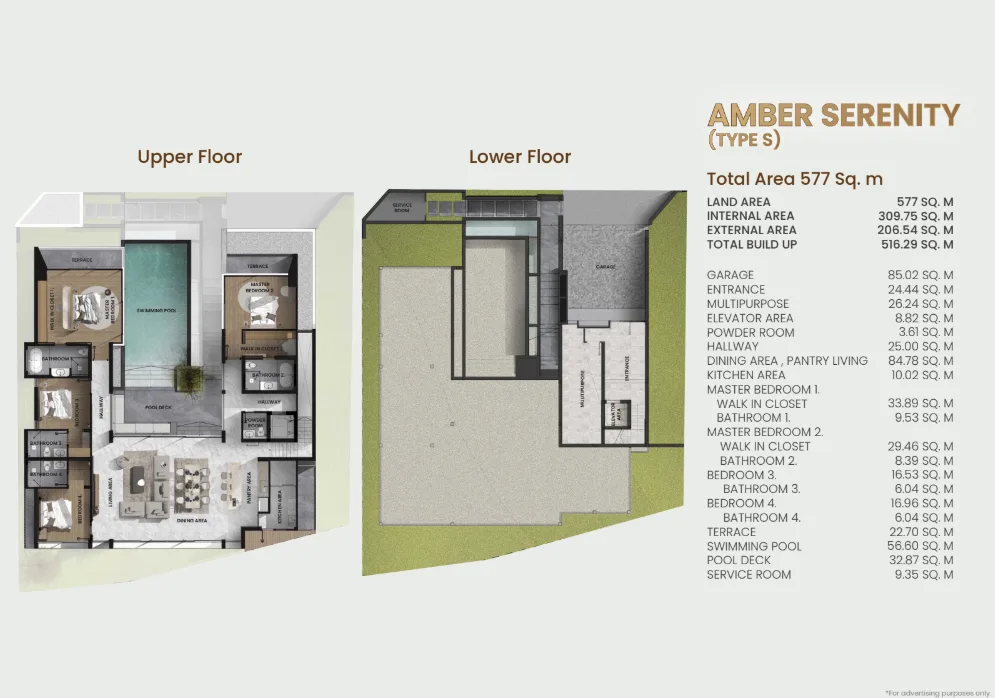 4-bedroom villa, 516 sqm