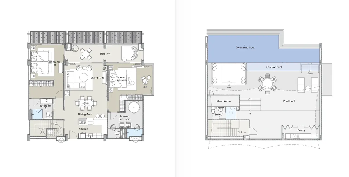 2-bedroom penthouse, 304 sqm