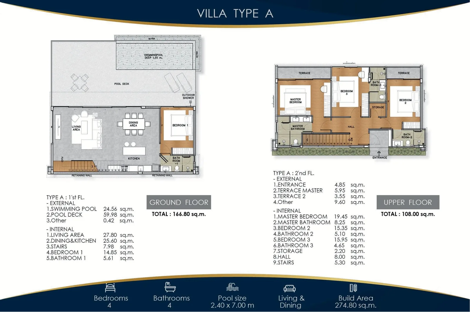 4-bedroom villa, 274 sqm