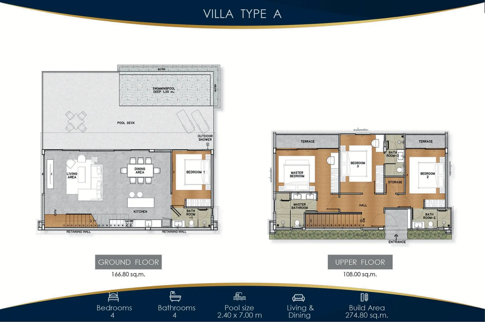4-bedroom villa, 274 sqm