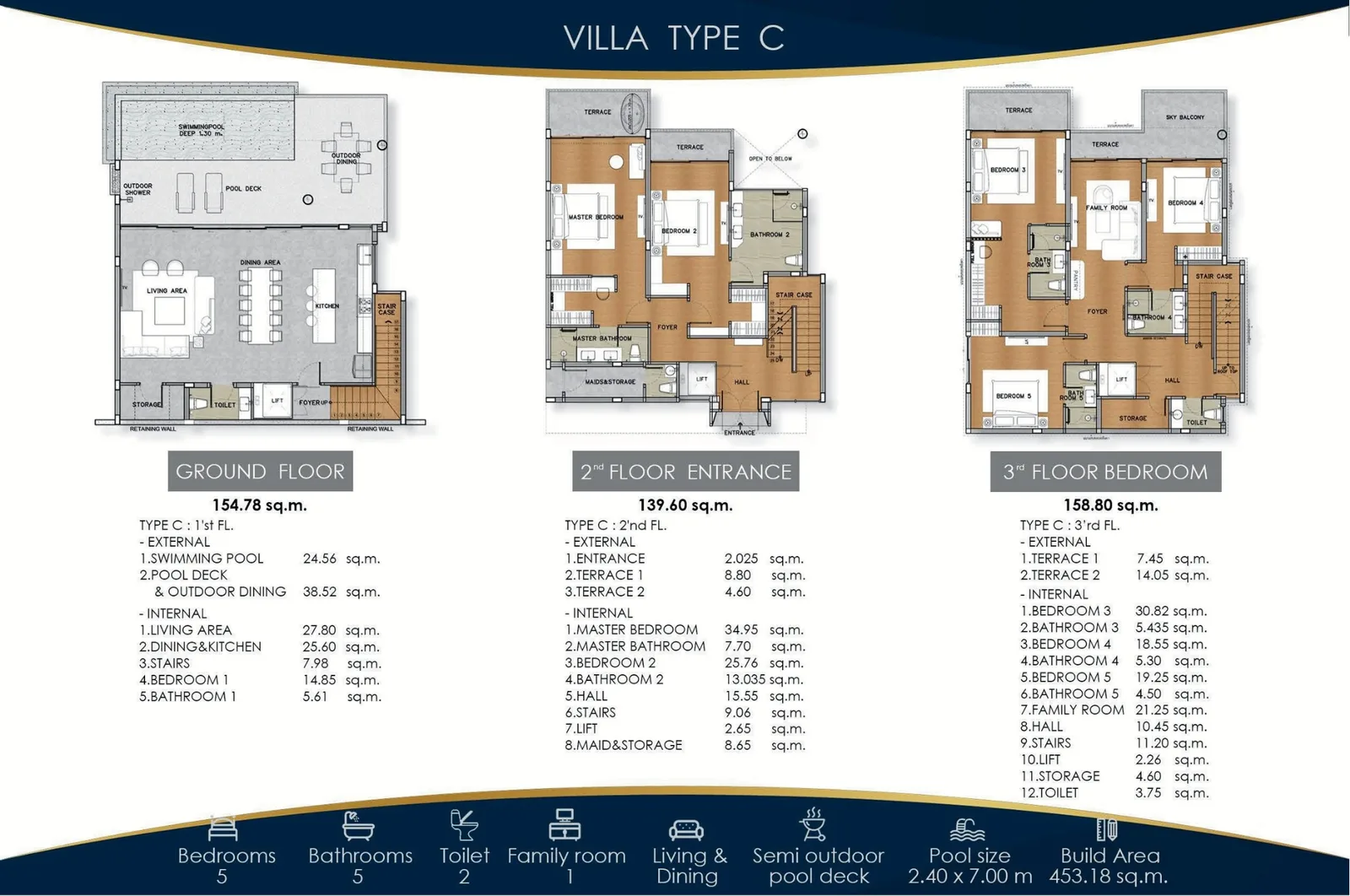 5-bedroom villa, 453 sqm