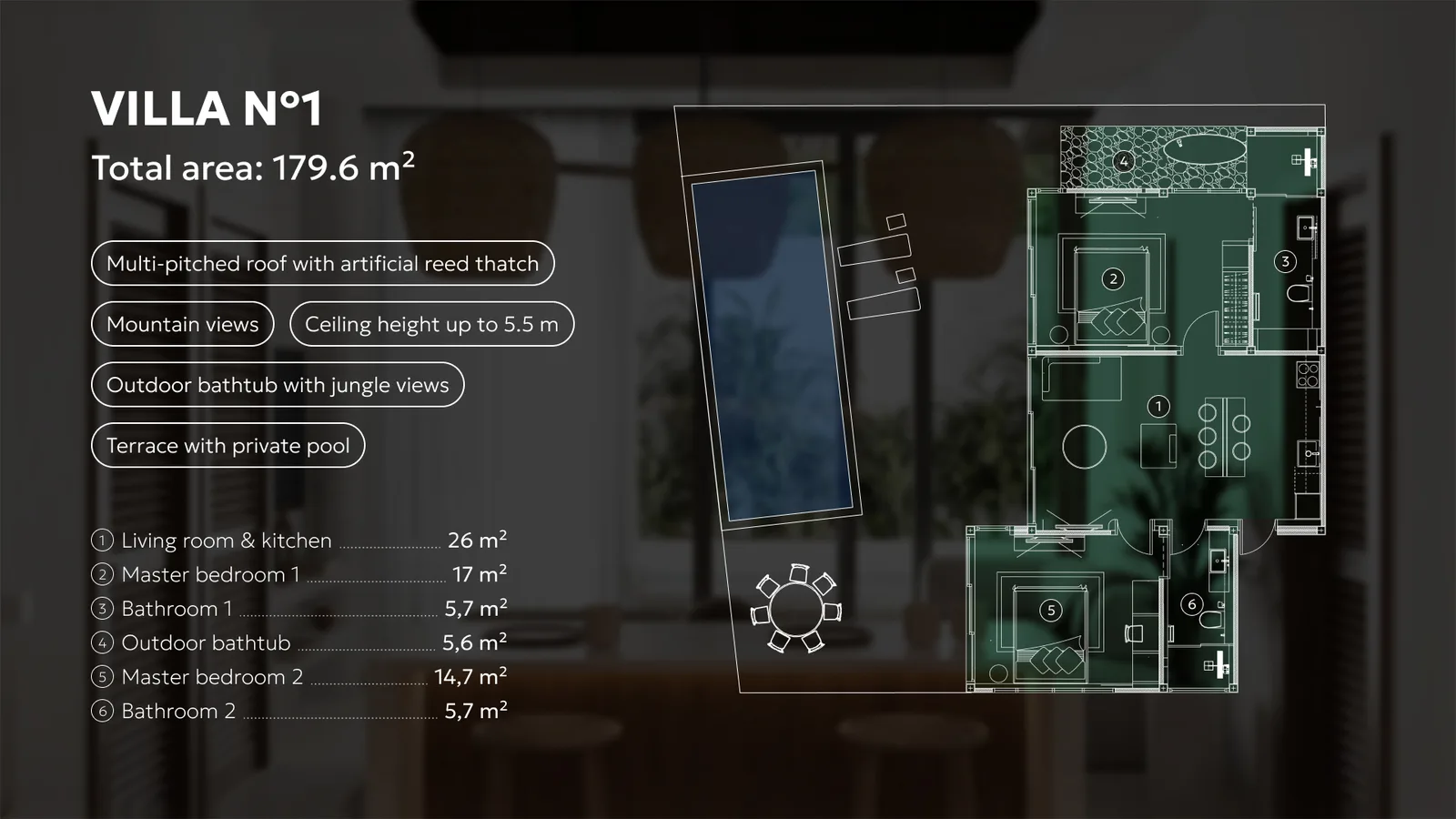2-bedroom villa, 69 sqm