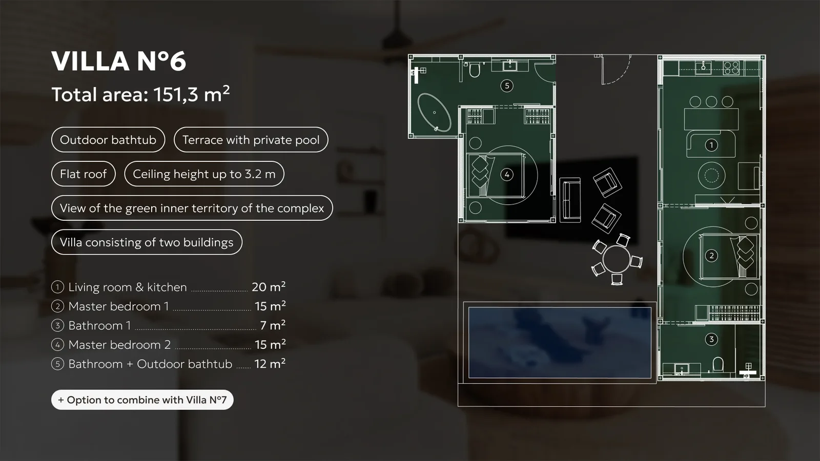 2-bedroom villa, 69 sqm