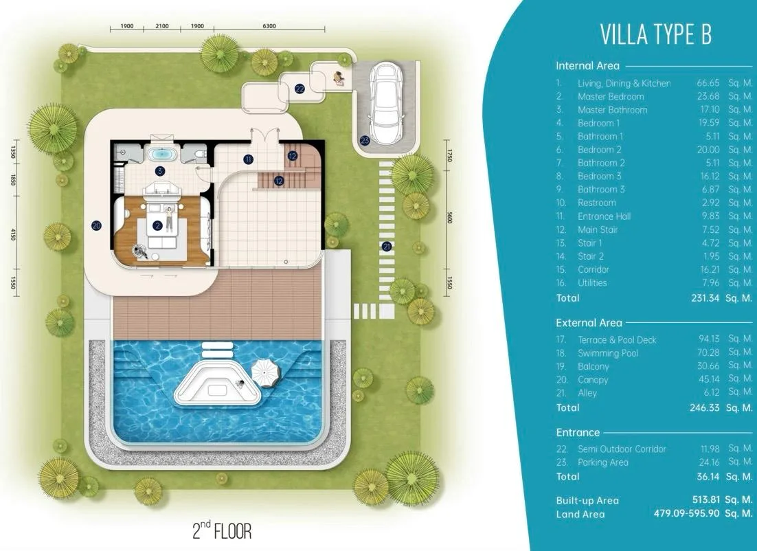 4-bedroom villa, 514 sqm