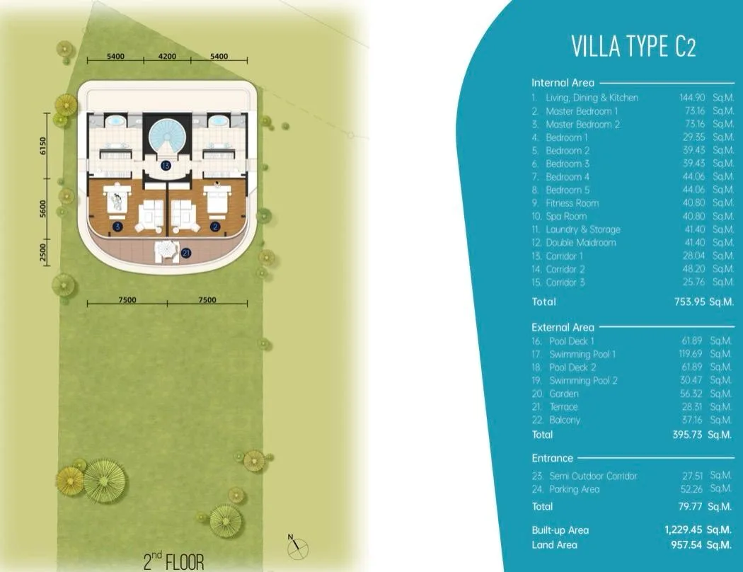 7-bedroom villa, 1218 sqm