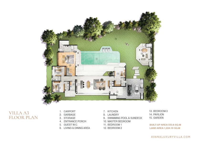 4-bedroom villa, 294 sqm