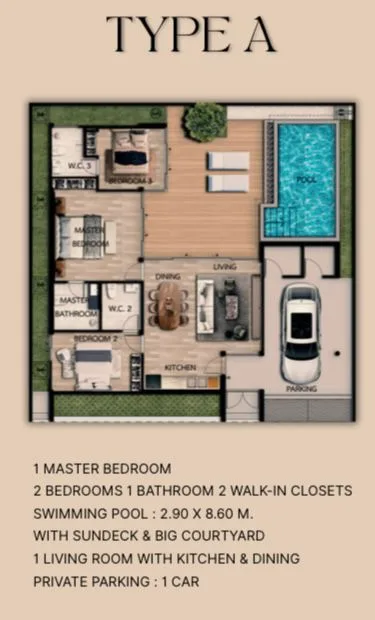 3-bedroom villa, 232 sqm