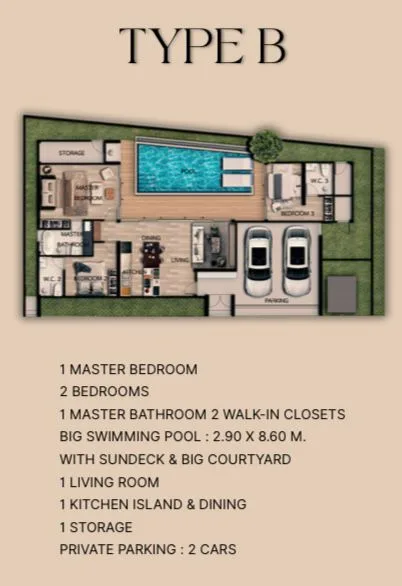 3-bedroom villa, 232 sqm