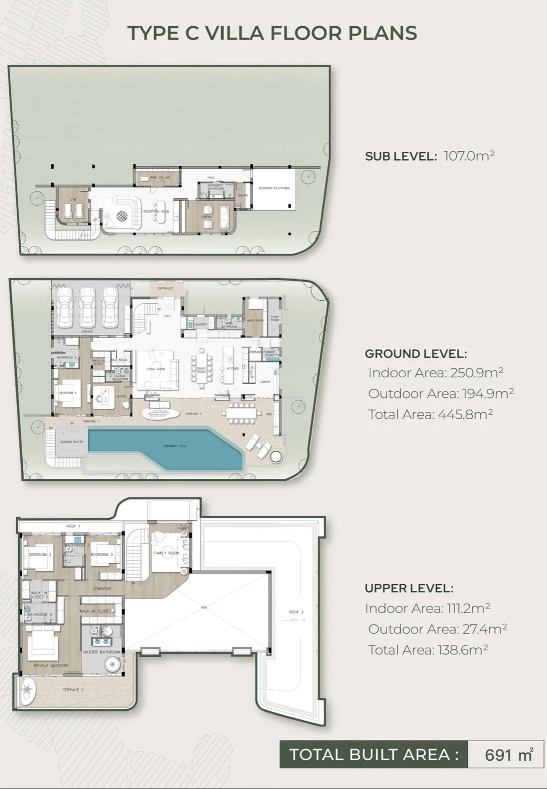 4-bedroom villa, 423 sqm
