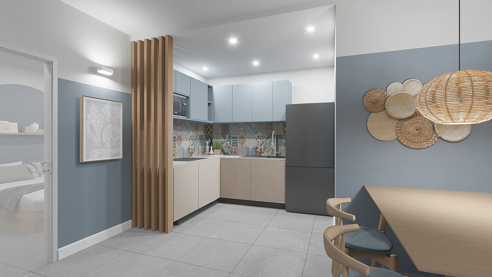 1-bedroom condo, 43 sqm