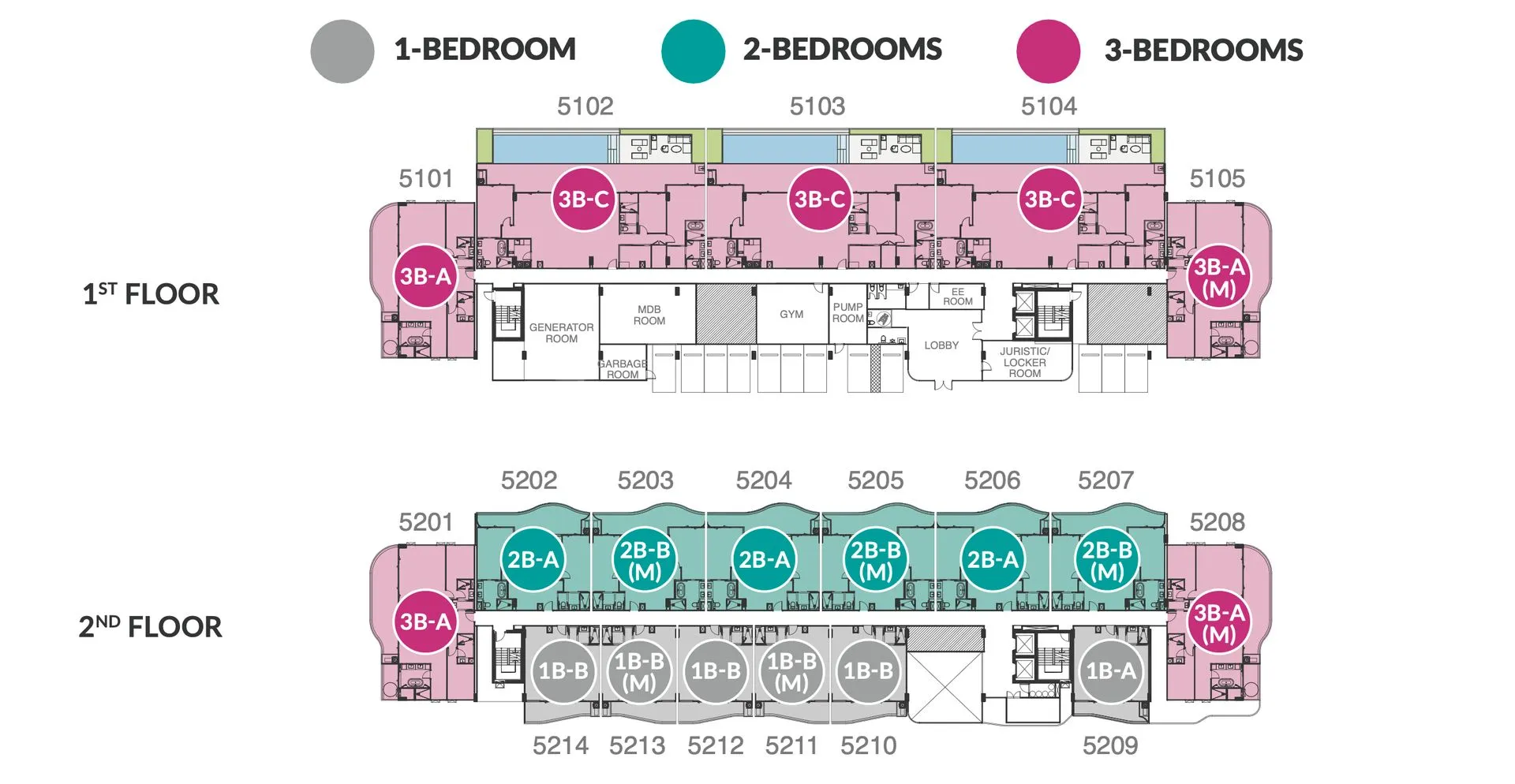1-bedroom condo, 58 sqm