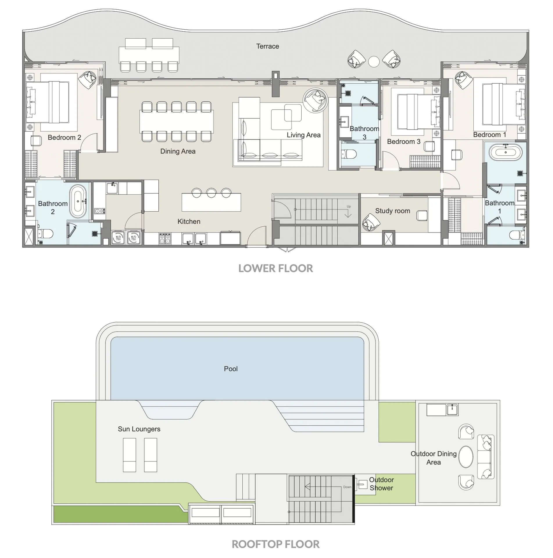 1-bedroom condo, 58 sqm