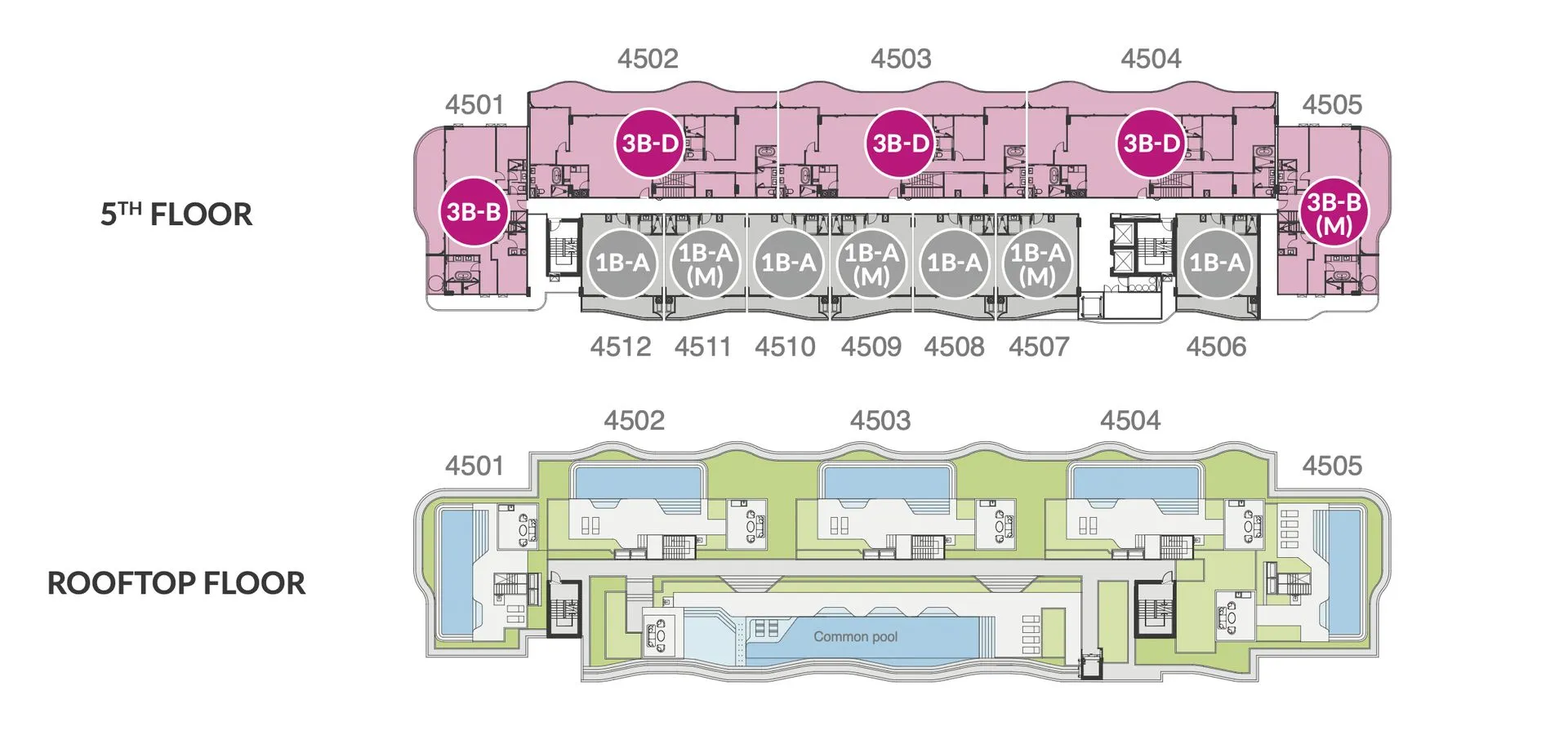2-bedroom condo, 104 sqm