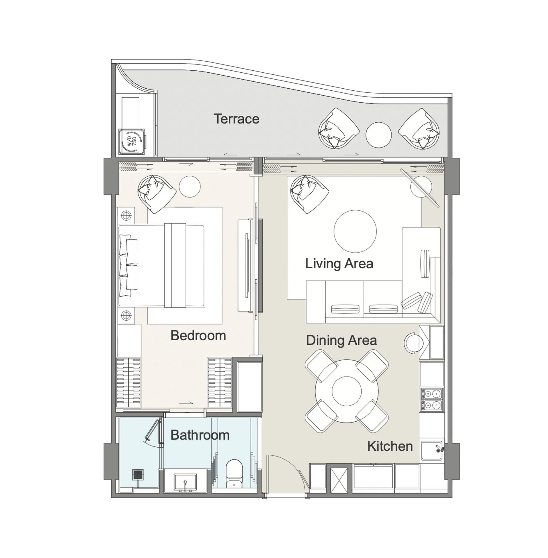 2-bedroom condo, 104 sqm