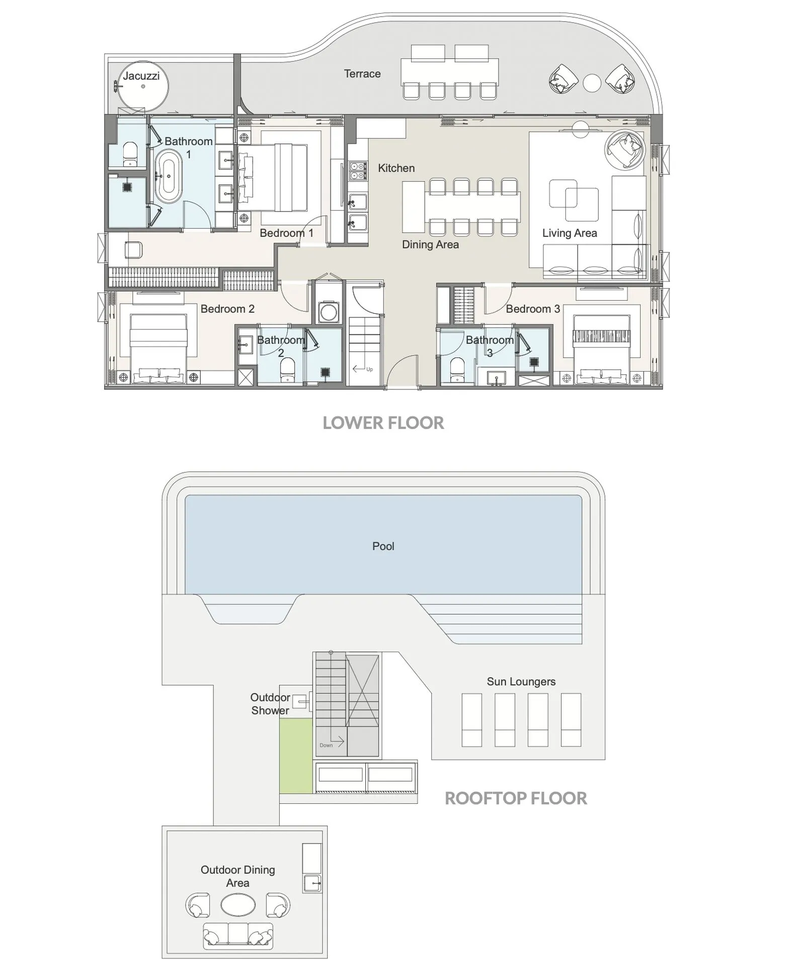 3-bedroom condo, 161 sqm