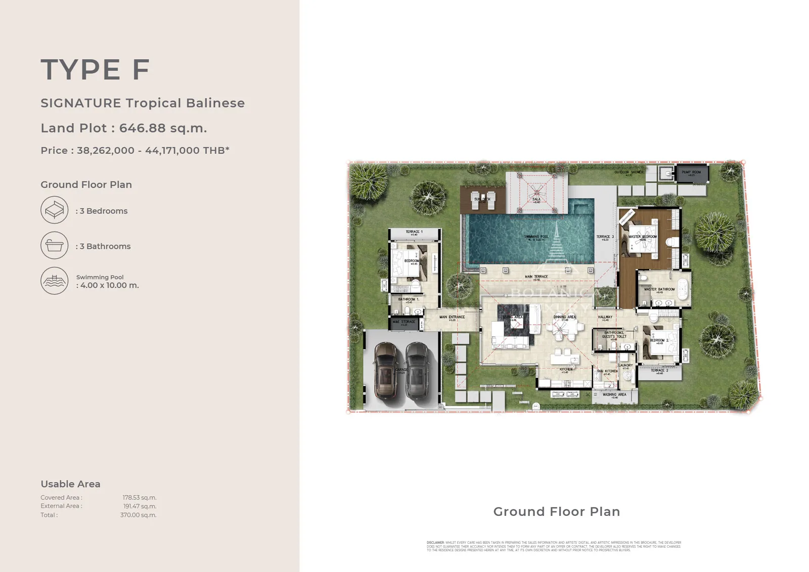 3-bedroom villa, 294 sqm