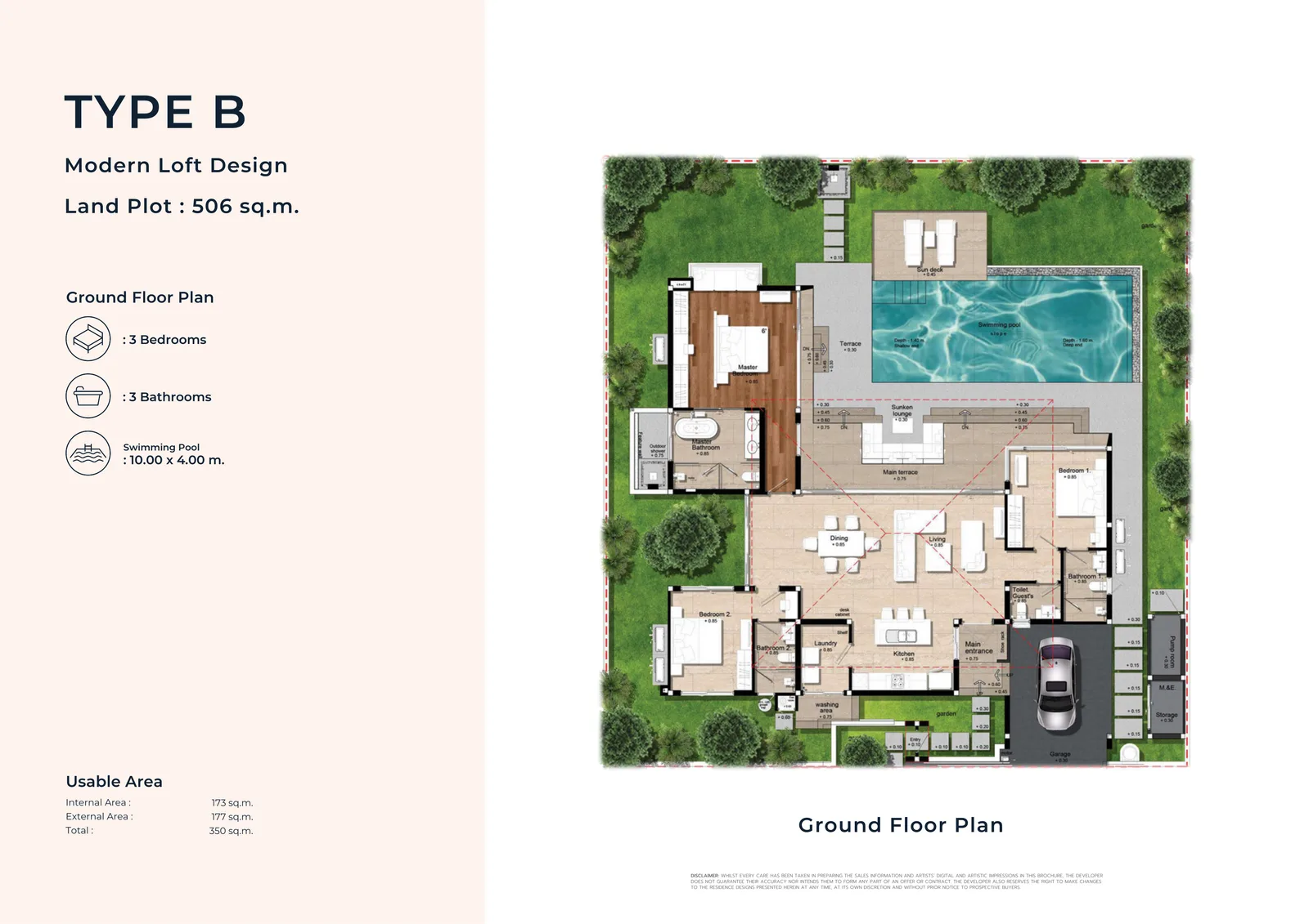 3-bedroom villa, 260 sqm