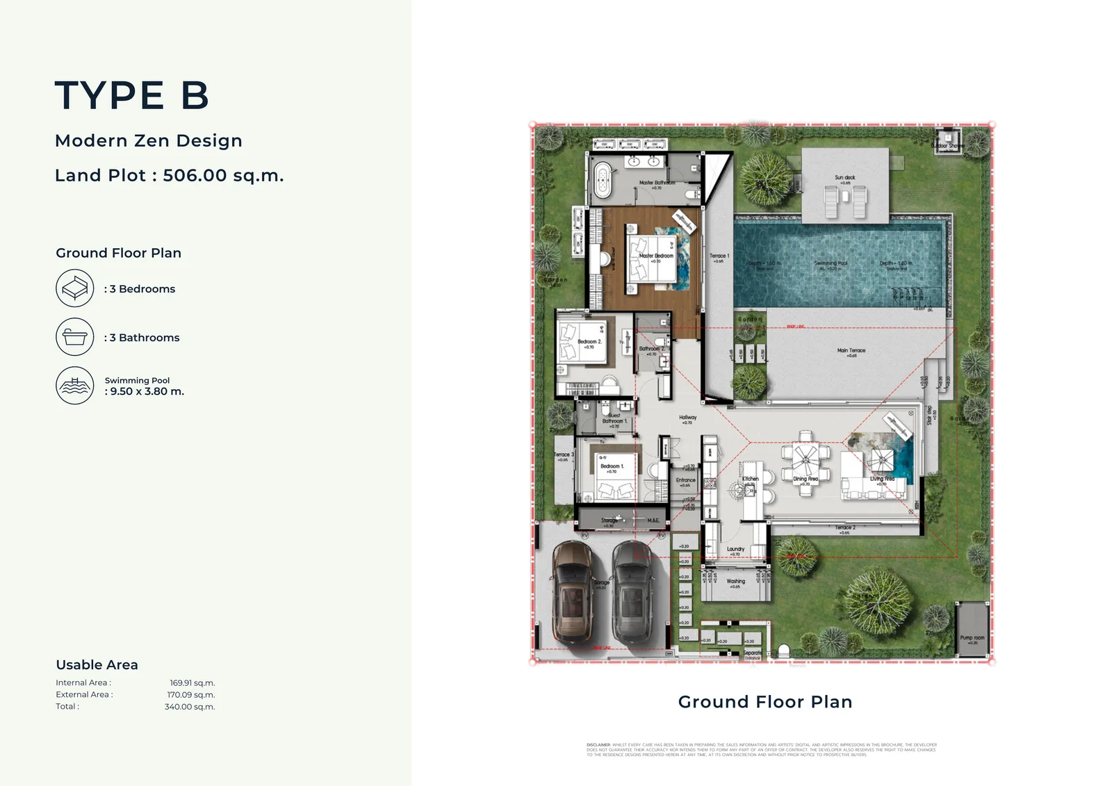 3-bedroom villa, 260 sqm