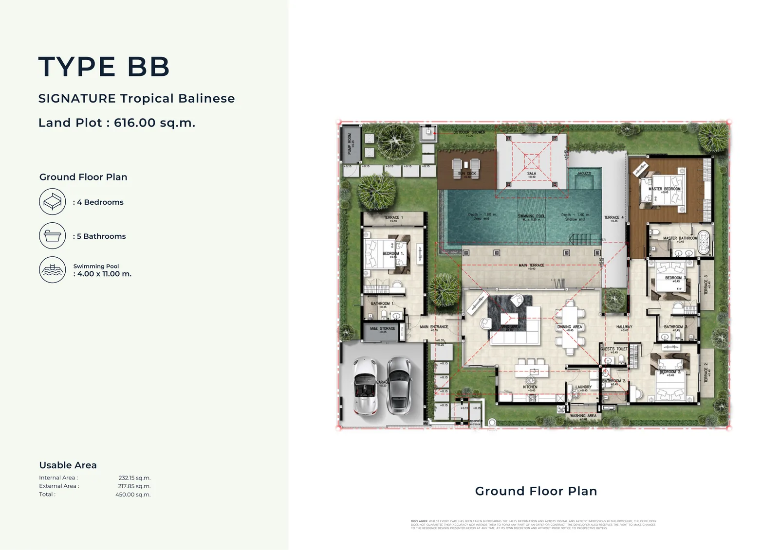 4-bedroom villa, 370 sqm