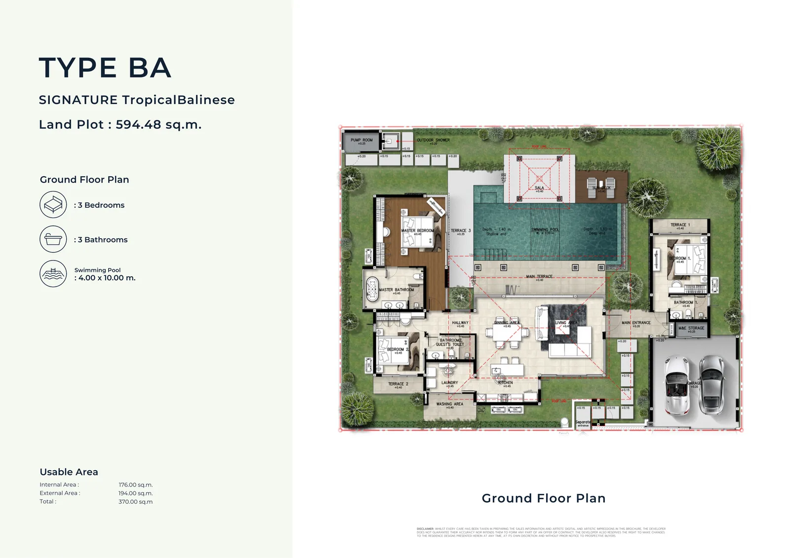 4-bedroom villa, 370 sqm