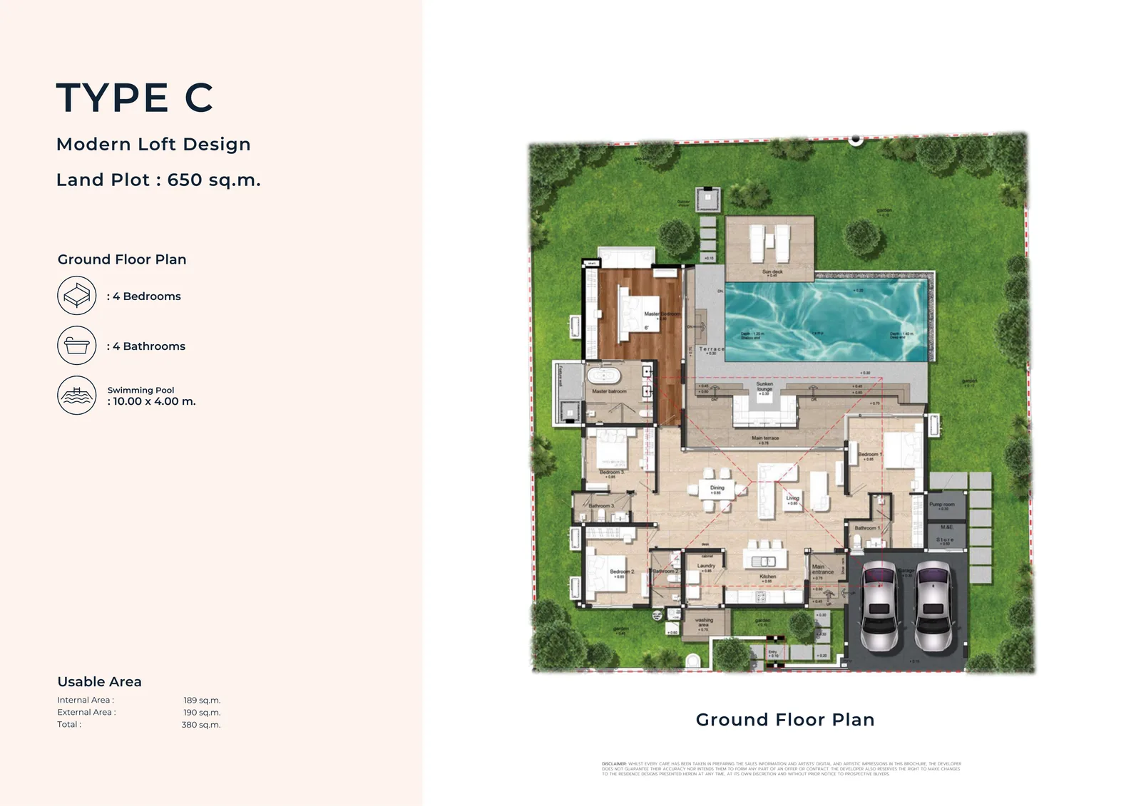4-bedroom villa, 370 sqm