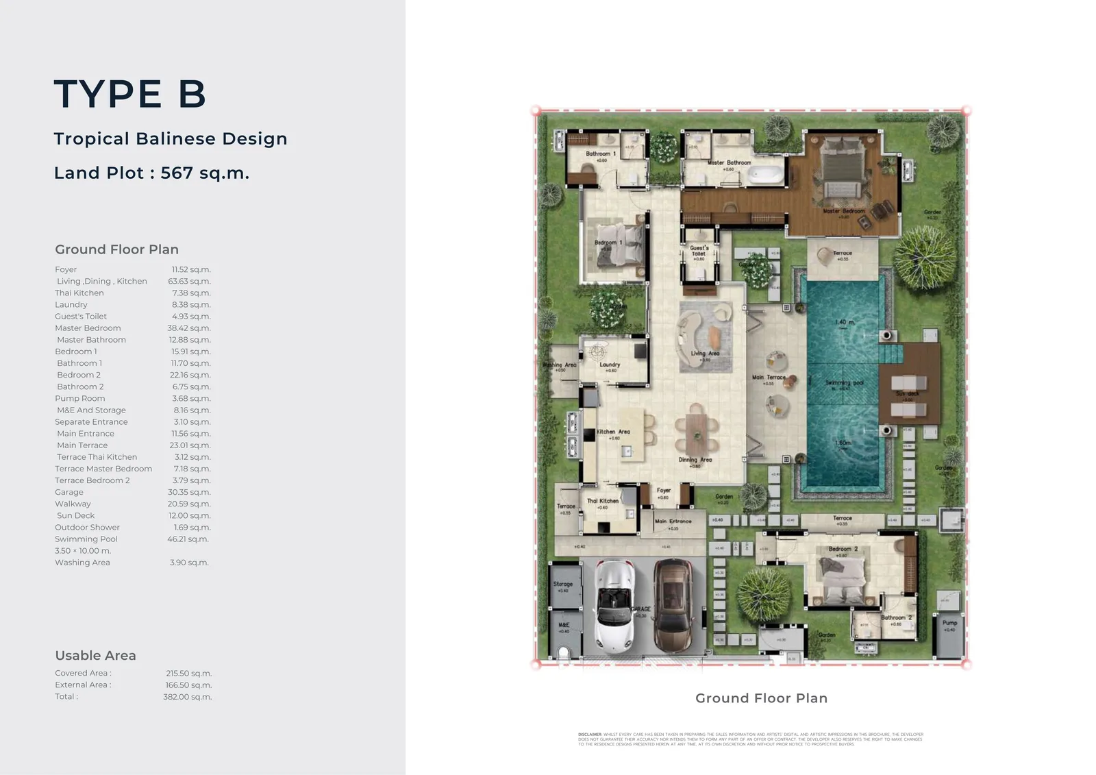 3-bedroom villa, 382 sqm