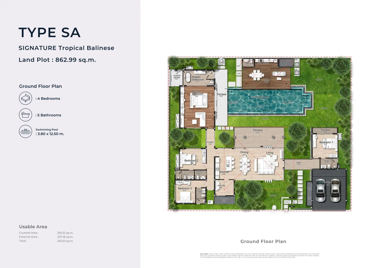 4-bedroom villa, 435 sqm