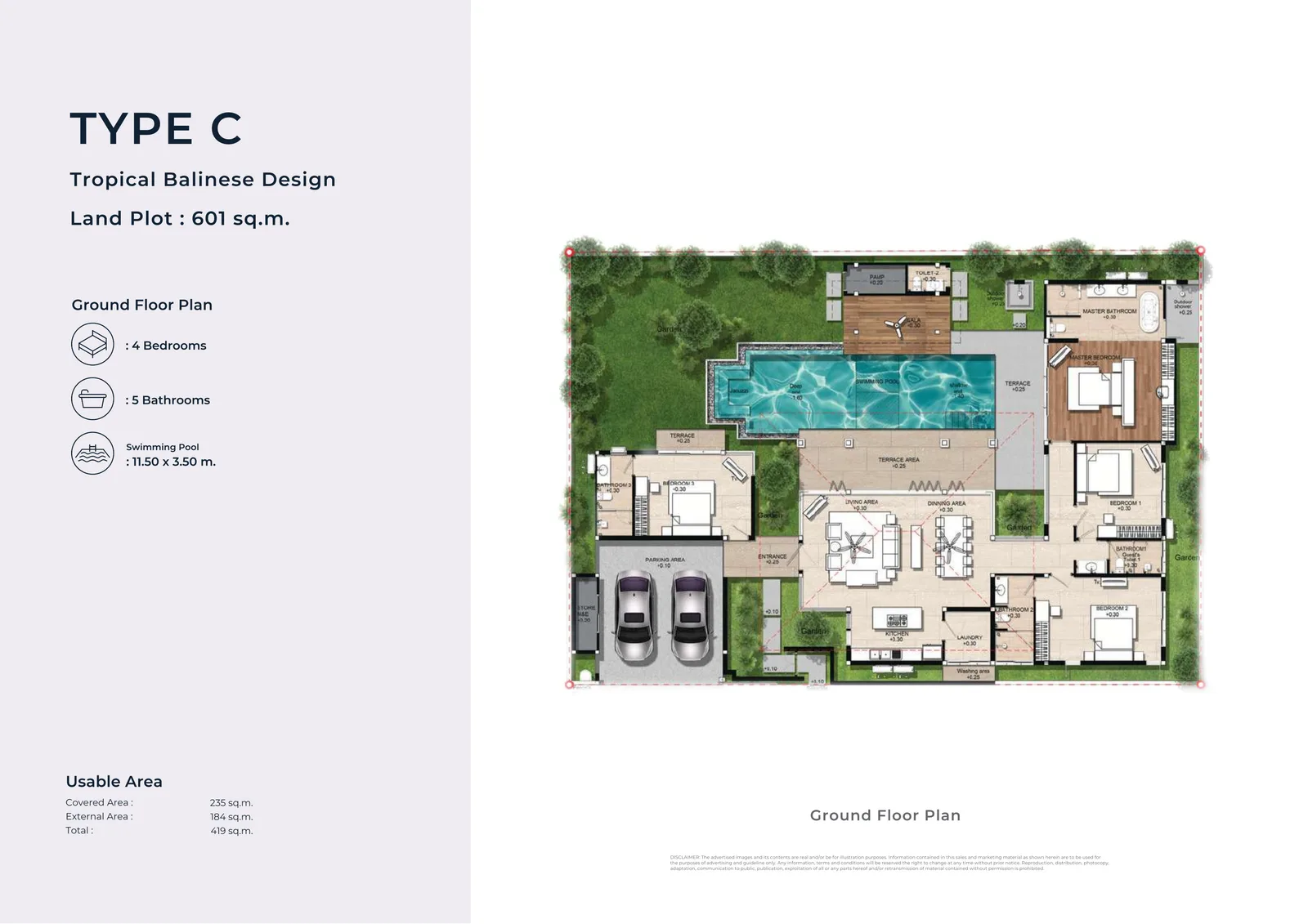4-bedroom villa, 435 sqm