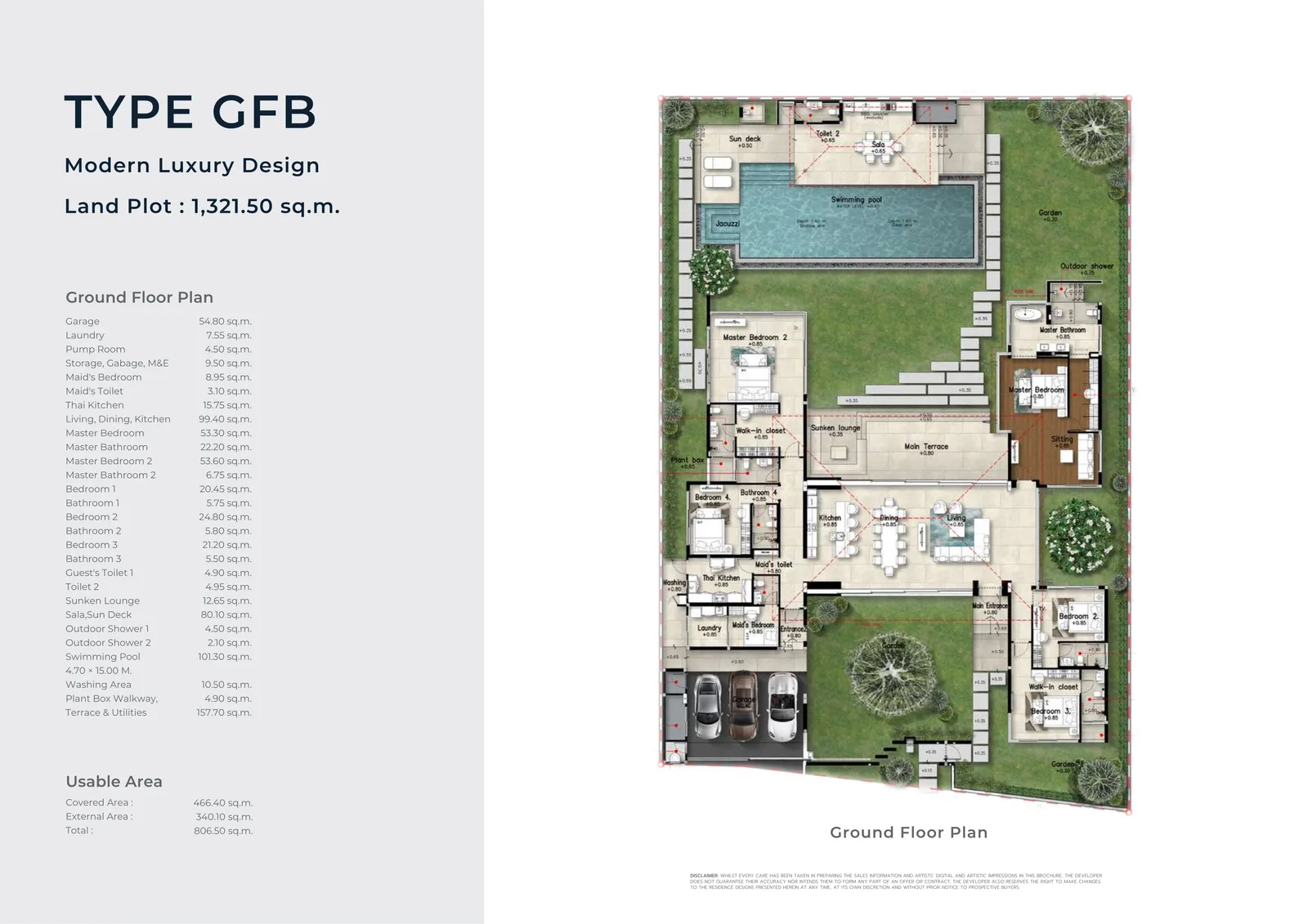 4-bedroom villa, 435 sqm