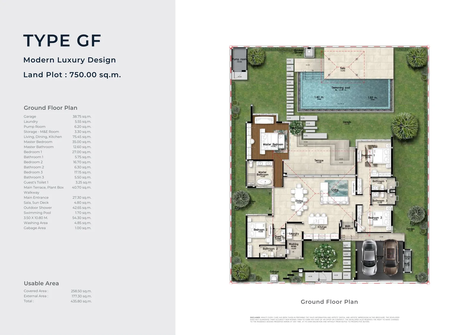 4-bedroom villa, 435 sqm