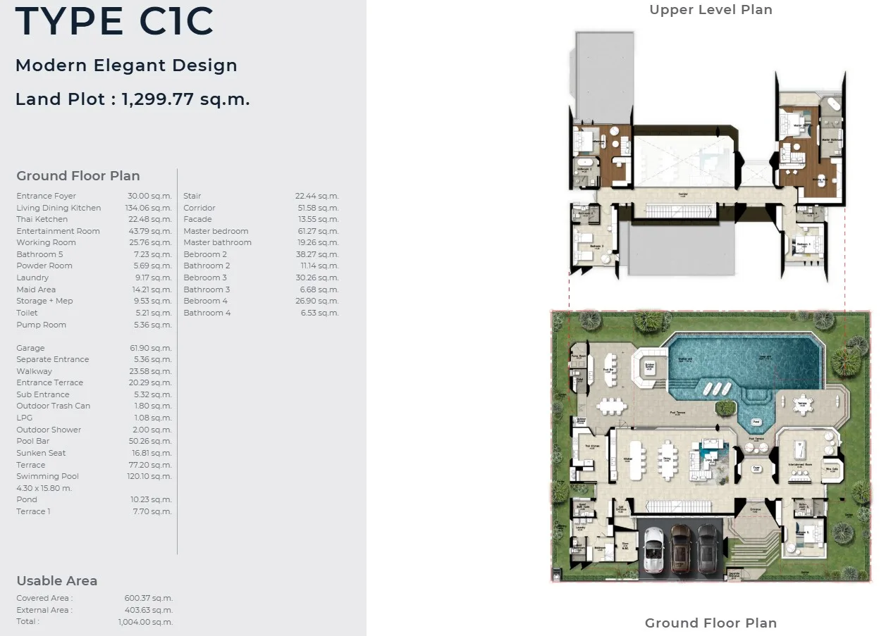5-bedroom villa, 1004 sqm