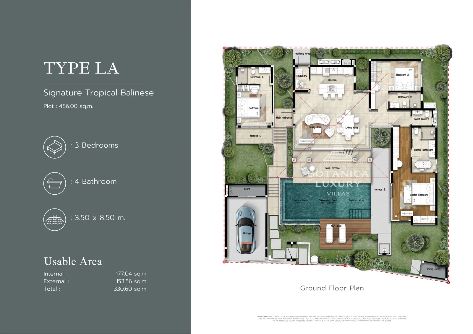 3-bedroom villa, 329 sqm