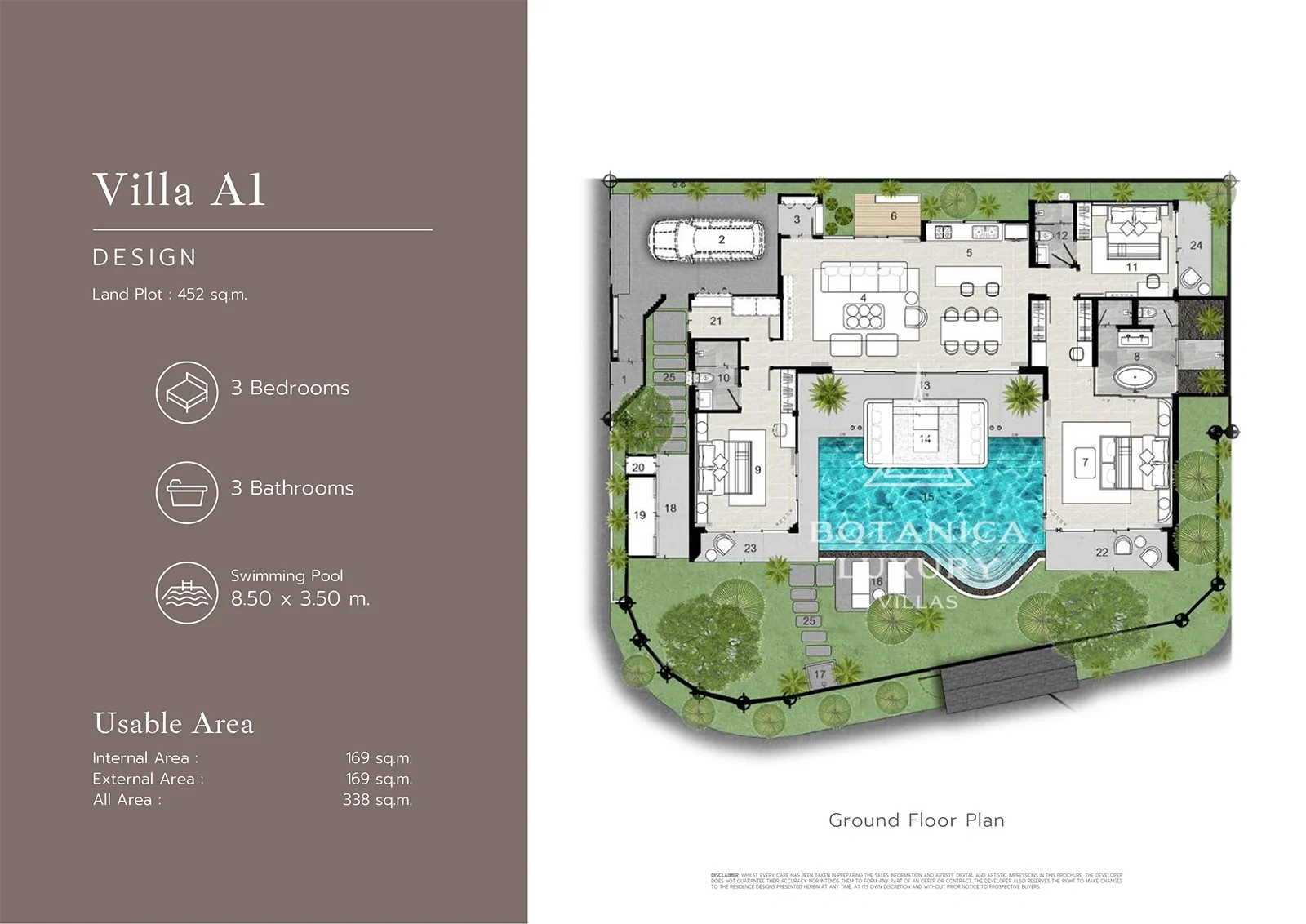 3-bedroom villa, 250 sqm