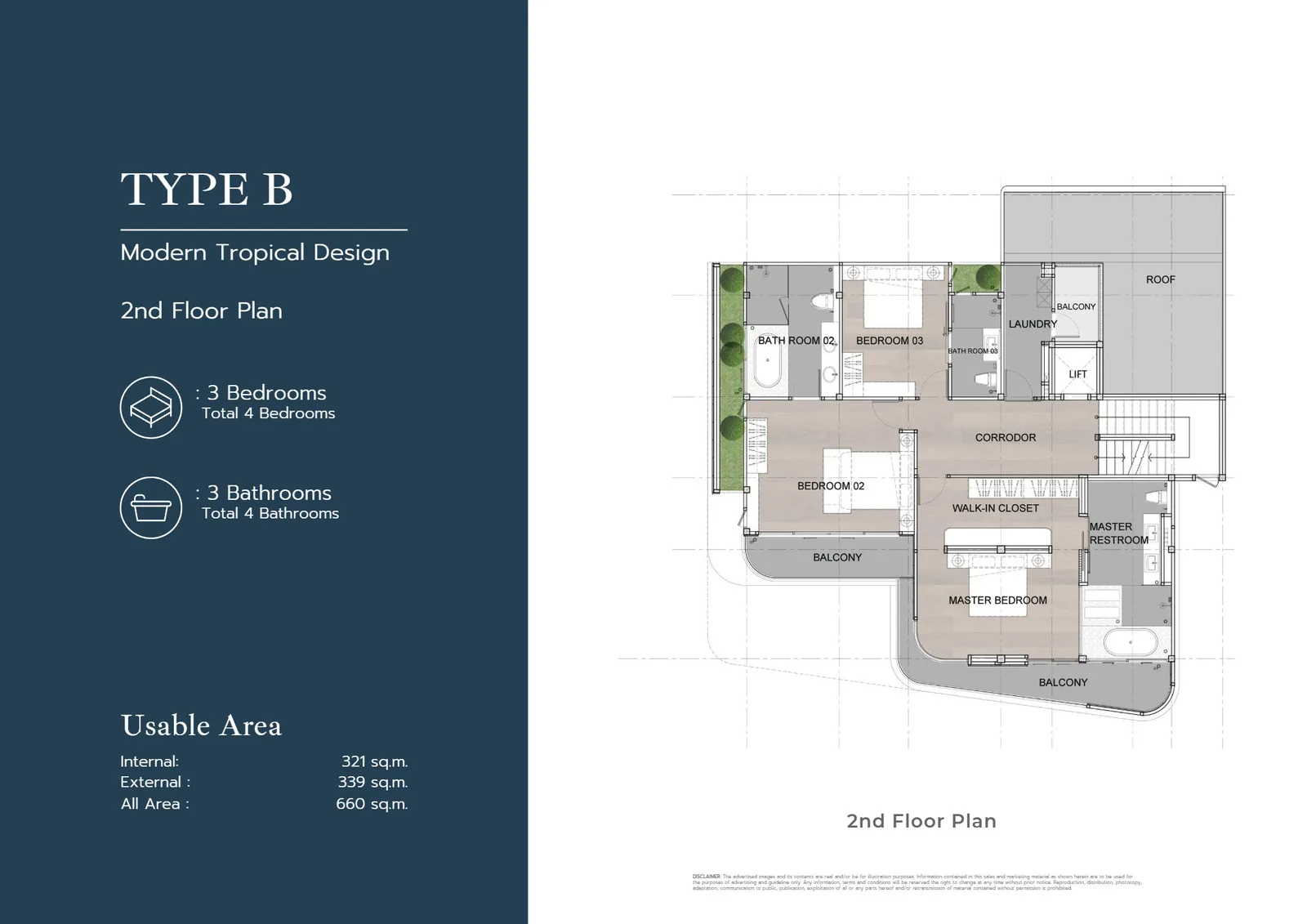 4-bedroom villa, 660 sqm