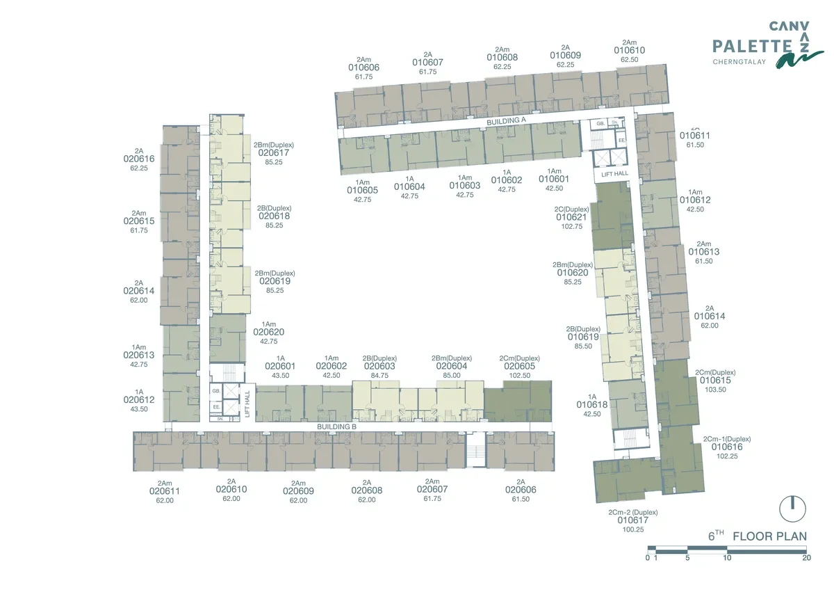 1-bedroom condo, 43 sqm