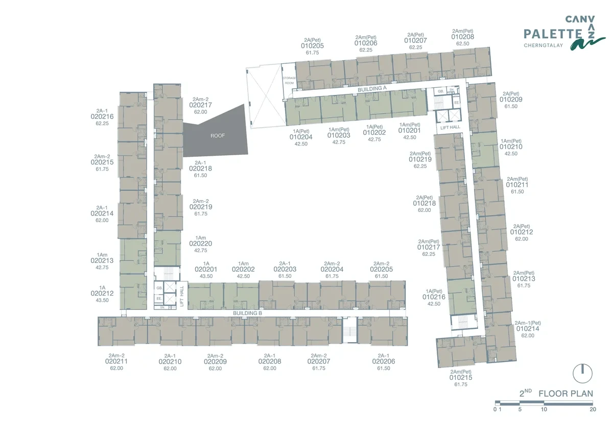 1-bedroom condo, 42 sqm