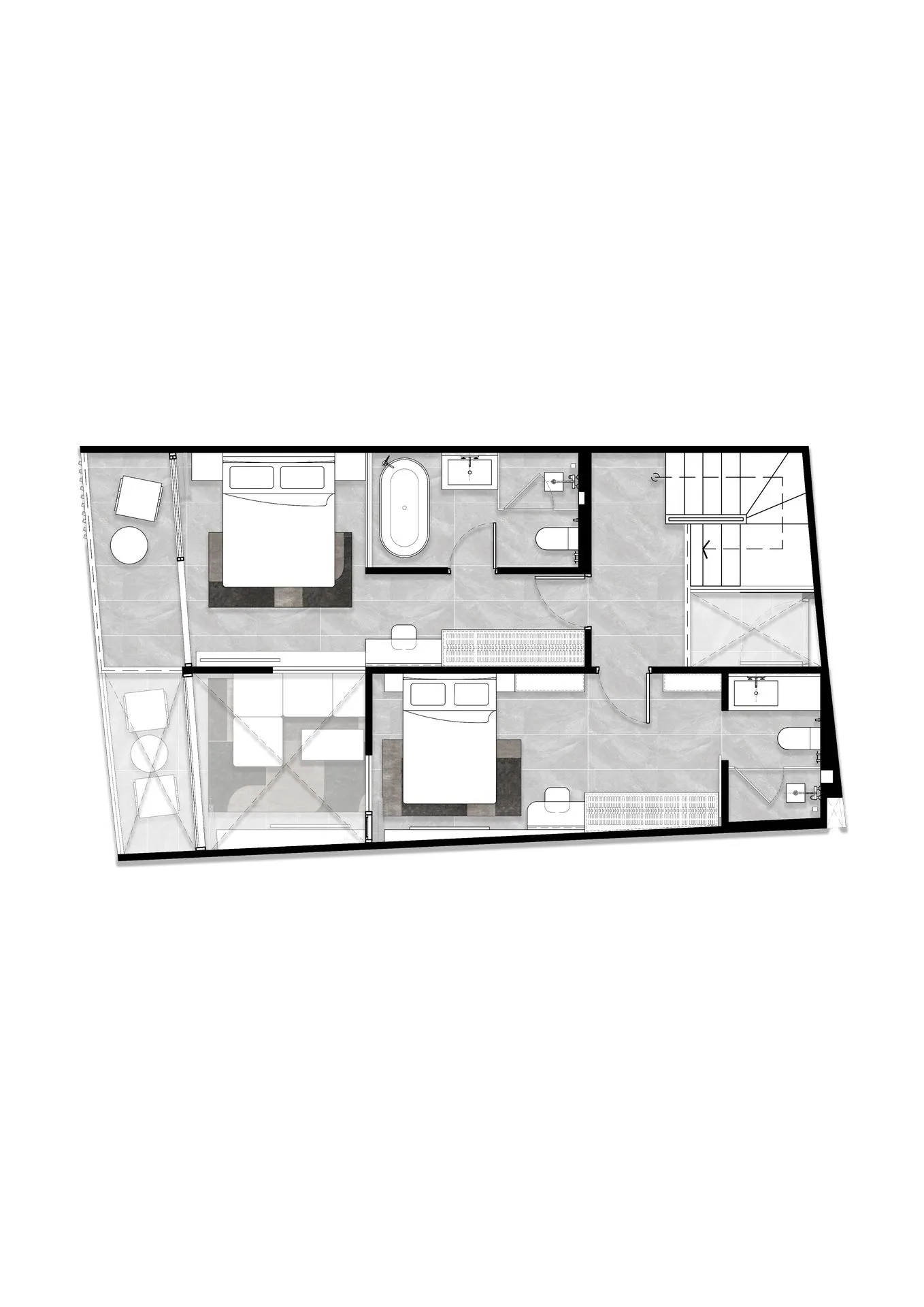 1-bedroom condo, 46 sqm