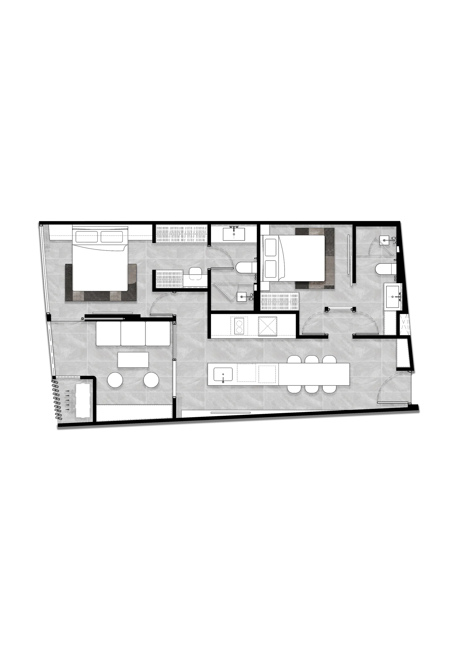 2-bedroom condo, 72 sqm